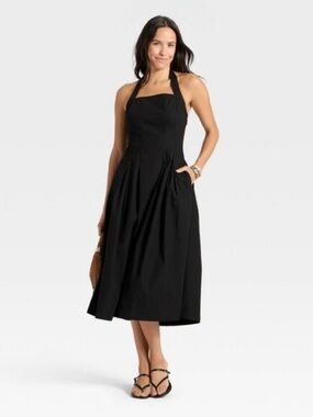 A NEW DAY Women's Midi Black Halter Dress
Size XL